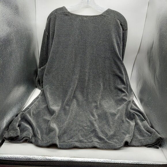 Fisher Hill Womens Grey Knit Top Size 3XL Hand Embroidered Vintage Tunic - Picture 7 of 9